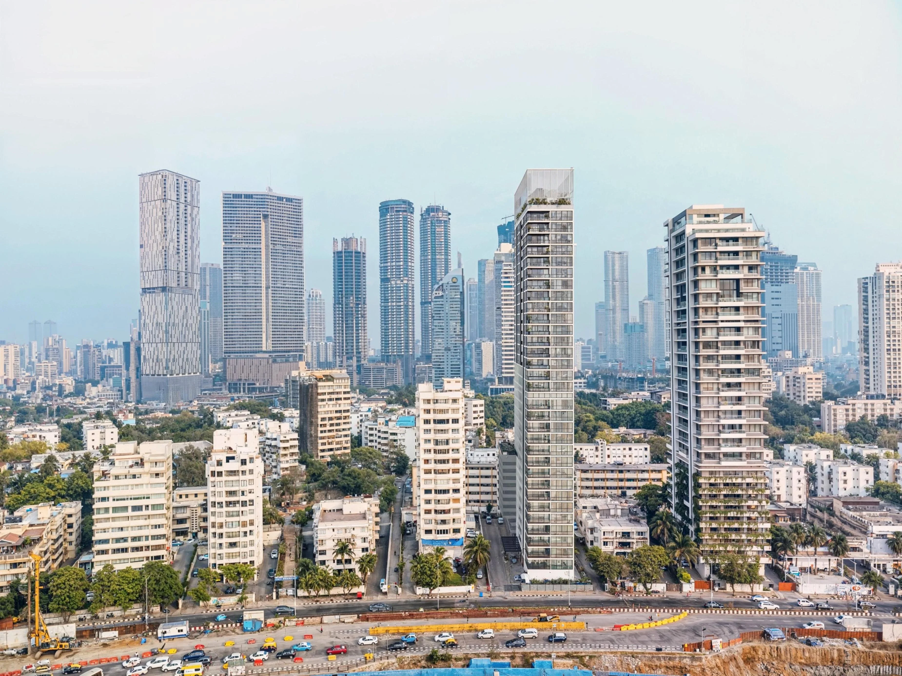 mumbai worli skyline bulding drone shoot exterior 3d