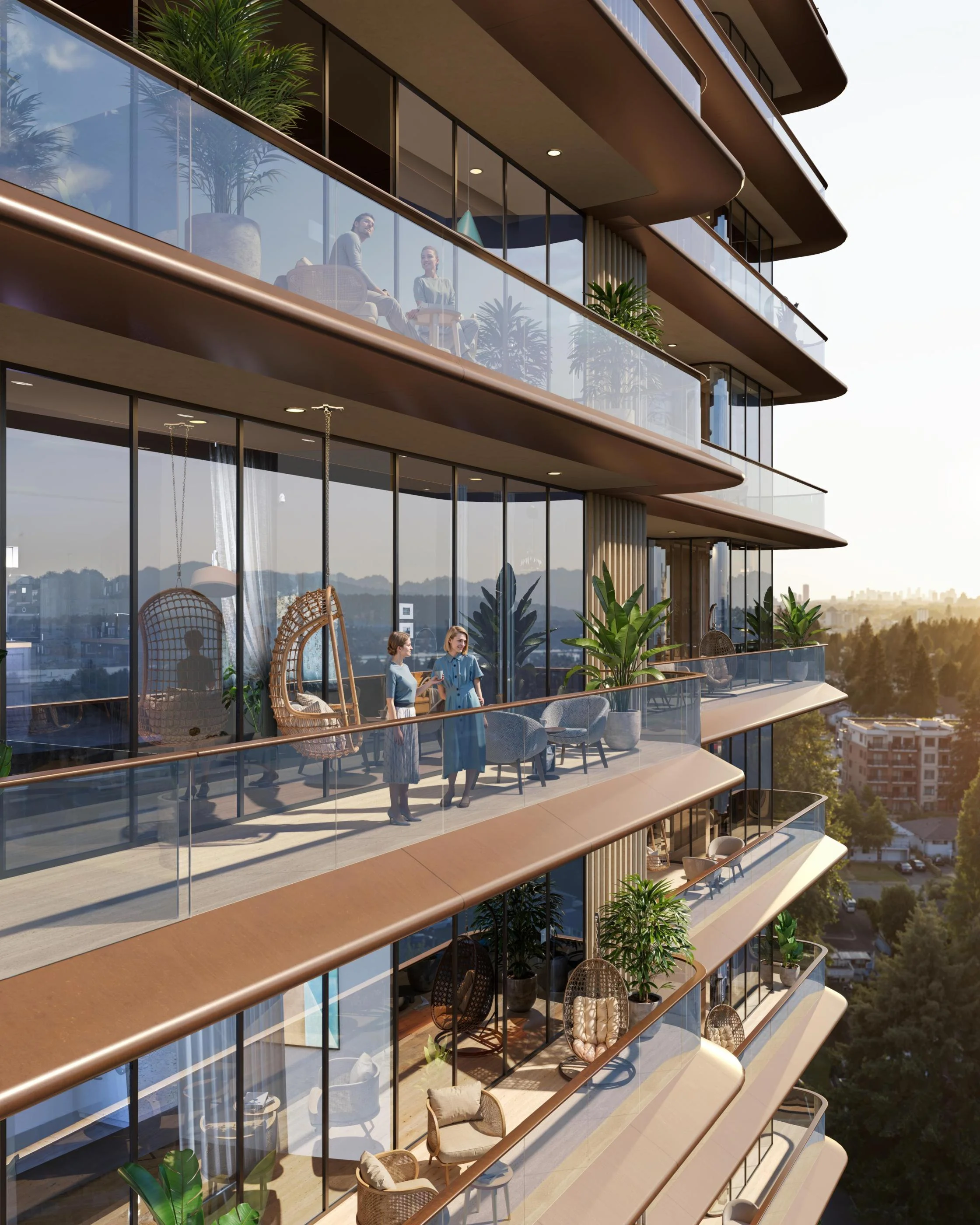 khar apartment showroom exterior night 3d view