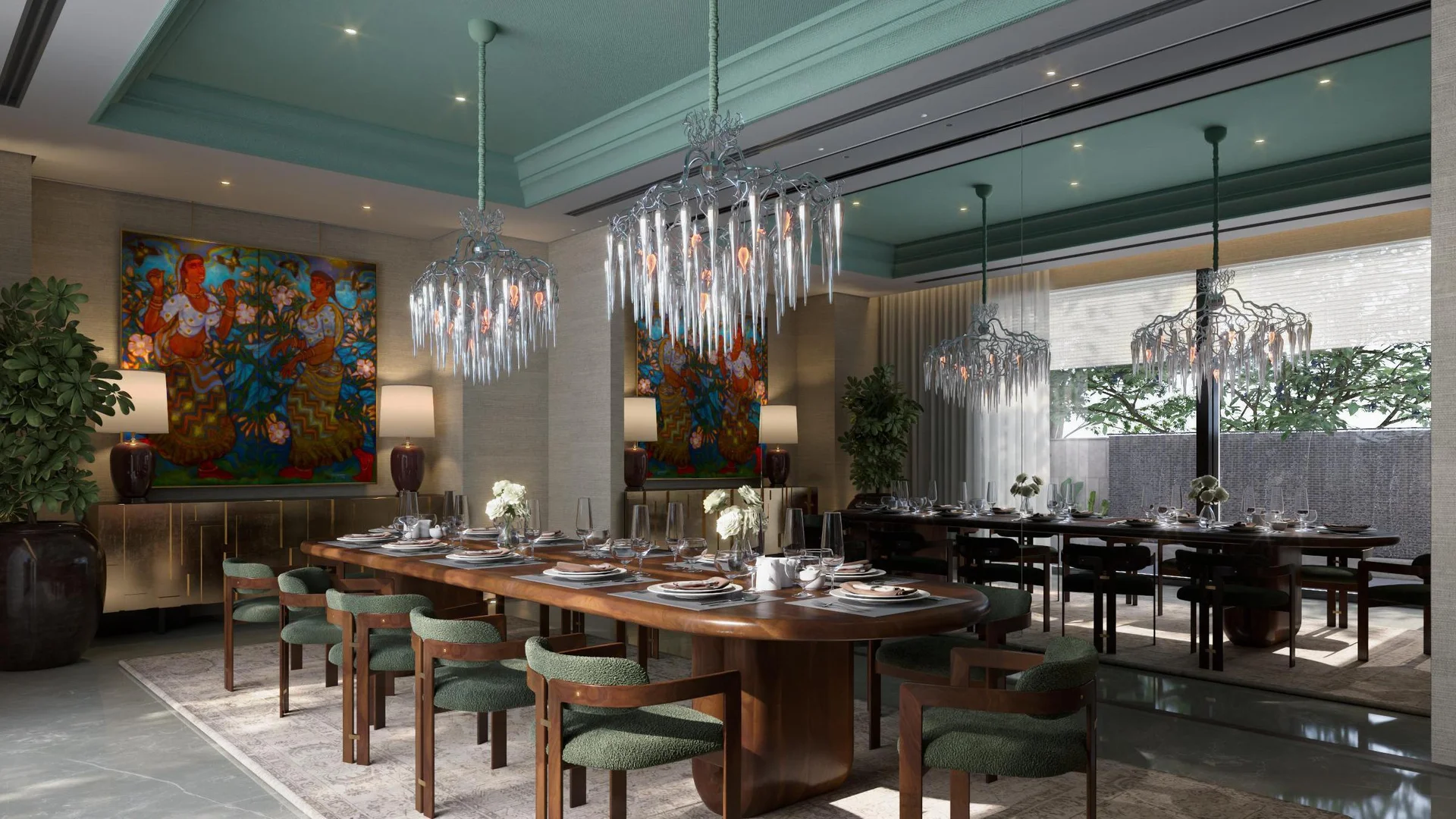 delhi dining room 3d view